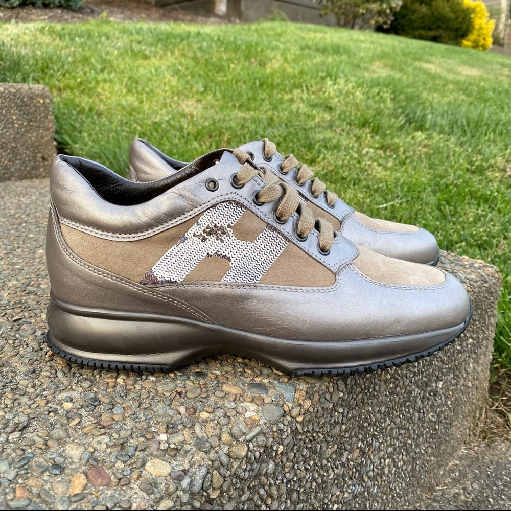 Hogan Interactive Walking Shoes Sequin Trainers - Picture 7 of 16
